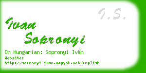ivan sopronyi business card