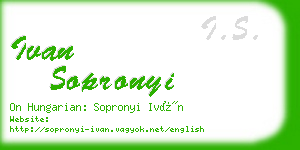 ivan sopronyi business card